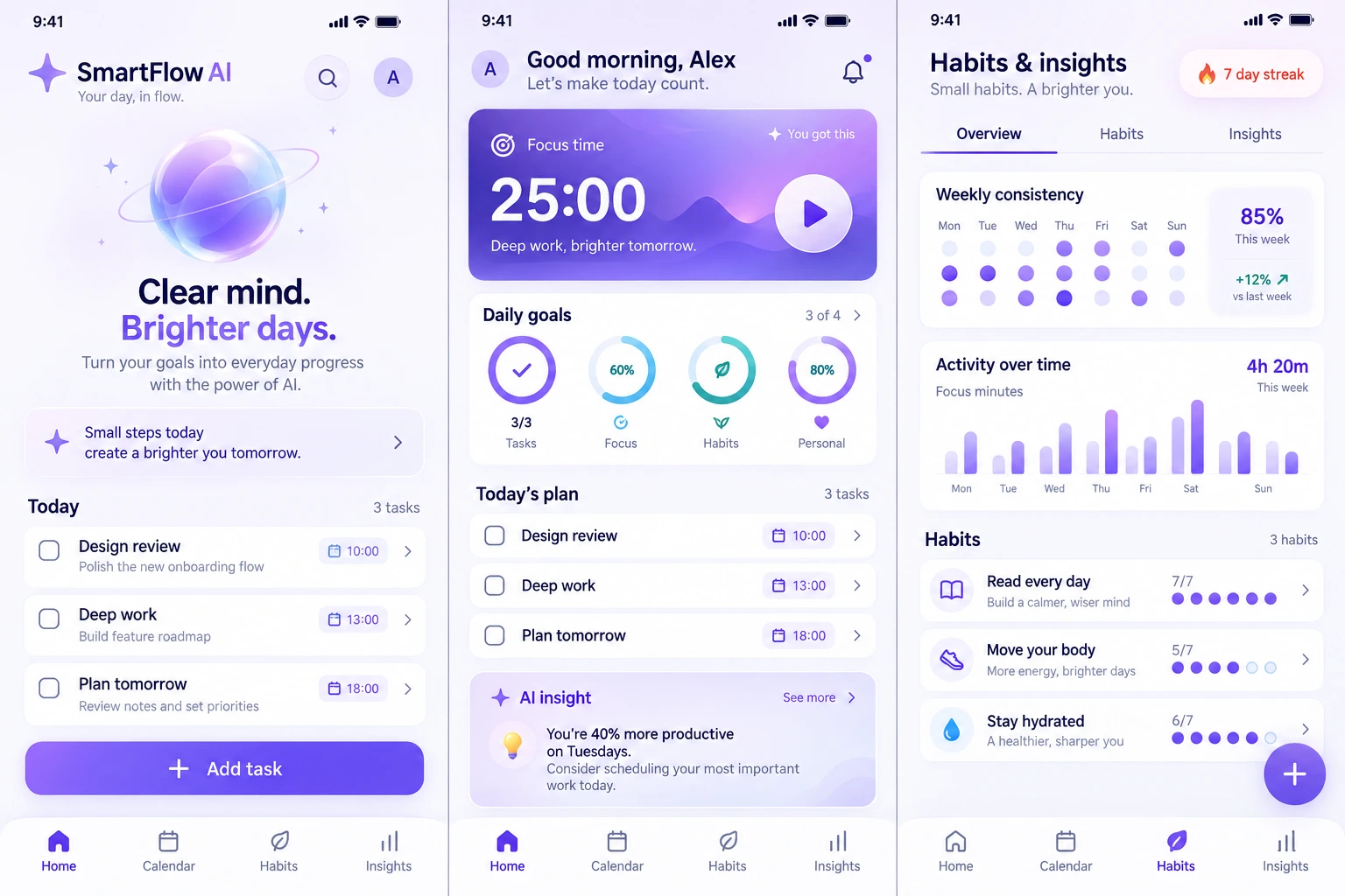 Smart Flow AI — illustrative left mobile preview